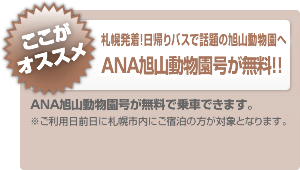 ANA旭川動物園号が無料!!
